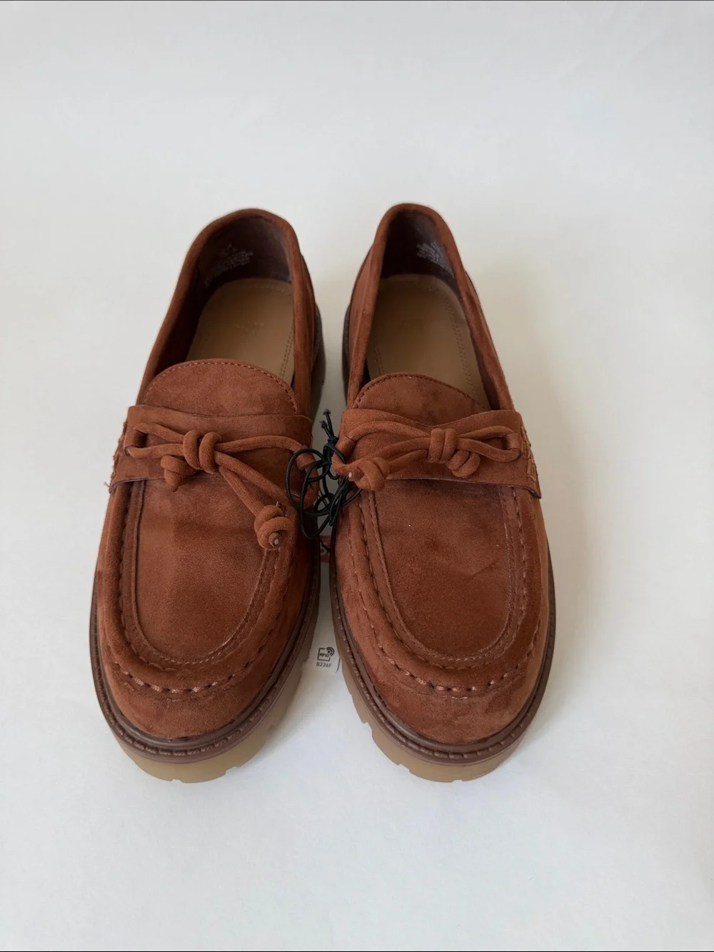 H&M Faux Suede Loafers in Rust Brown